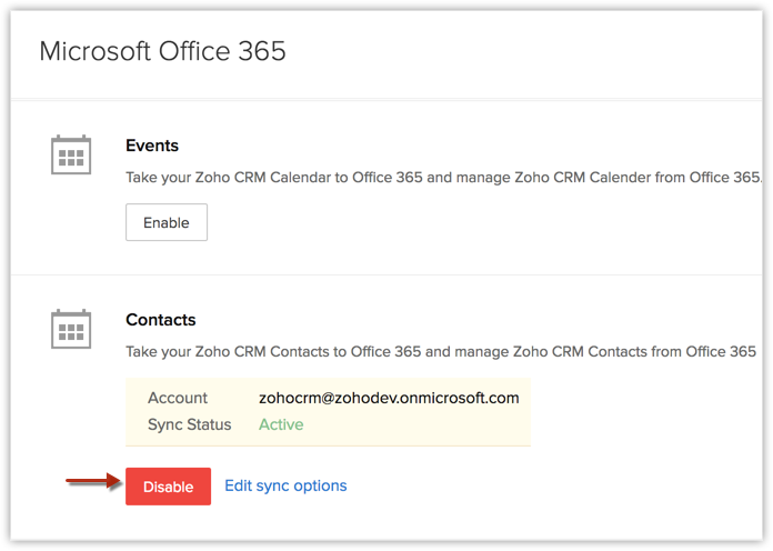 Synchronizing Meetings, Contacts and Tasks with Office 365 | Zoho CRM Help